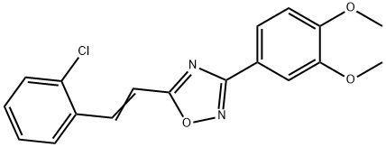 5-[2-(2-chlorophenyl)vinyl]-3-(3,4-dimethoxyphenyl)-1,2,4-oxadiazole Struktur