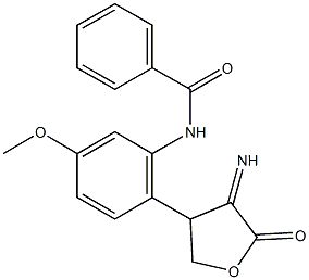 N-[2-(4-imino-5-oxotetrahydro-3-furanyl)-5-methoxyphenyl]benzamide Struktur