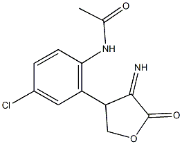 N-[4-chloro-2-(4-imino-5-oxotetrahydro-3-furanyl)phenyl]acetamide Struktur