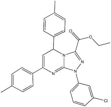 ethyl 1-(3-chlorophenyl)-5,7-bis(4-methylphenyl)-1,5-dihydro[1,2,4]triazolo[4,3-a]pyrimidine-3-carboxylate Struktur