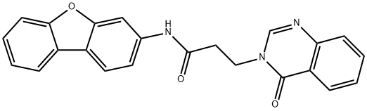 N-dibenzo[b,d]furan-3-yl-3-(4-oxo-3(4H)-quinazolinyl)propanamide Struktur