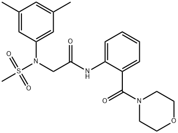 2-[3,5-dimethyl(methylsulfonyl)anilino]-N-[2-(4-morpholinylcarbonyl)phenyl]acetamide Struktur