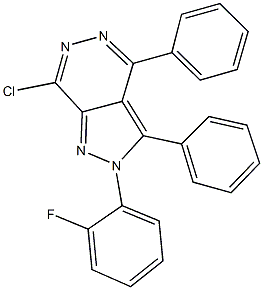 7-chloro-2-(2-fluorophenyl)-3,4-diphenyl-2H-pyrazolo[3,4-d]pyridazine Struktur