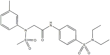 N-{4-[(diethylamino)sulfonyl]phenyl}-2-[3-methyl(methylsulfonyl)anilino]acetamide Struktur