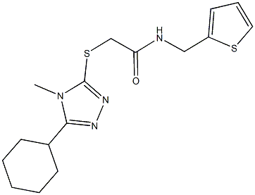 2-[(5-cyclohexyl-4-methyl-4H-1,2,4-triazol-3-yl)sulfanyl]-N-(2-thienylmethyl)acetamide Struktur