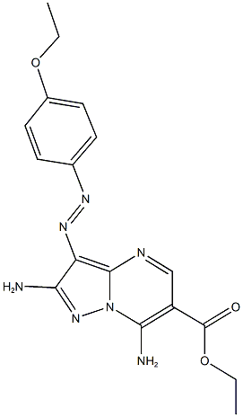 ethyl 2,7-diamino-3-[(4-ethoxyphenyl)diazenyl]pyrazolo[1,5-a]pyrimidine-6-carboxylate Struktur