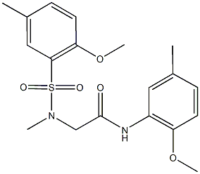 N-(2-methoxy-5-methylphenyl)-2-[[(2-methoxy-5-methylphenyl)sulfonyl](methyl)amino]acetamide Struktur