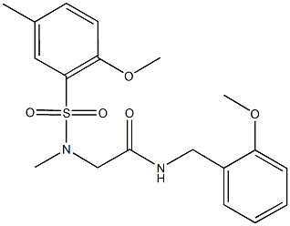 N-(2-methoxybenzyl)-2-[[(2-methoxy-5-methylphenyl)sulfonyl](methyl)amino]acetamide Struktur