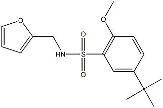 5-tert-butyl-N-(2-furylmethyl)-2-methoxybenzenesulfonamide Struktur