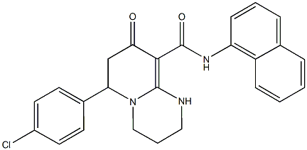 6-(4-chlorophenyl)-N-(1-naphthyl)-8-oxo-1,3,4,6,7,8-hexahydro-2H-pyrido[1,2-a]pyrimidine-9-carboxamide Struktur