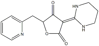 5-(2-pyridinylmethyl)-3-tetrahydro-2(1H)-pyrimidinylidene-2,4(3H,5H)-furandione Struktur