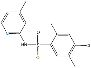 4-chloro-2,5-dimethyl-N-(4-methyl-2-pyridinyl)benzenesulfonamide Struktur