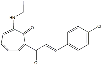 2-[3-(4-chlorophenyl)acryloyl]-7-(ethylamino)-2,4,6-cycloheptatrien-1-one Struktur