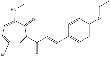 4-bromo-2-[3-(4-ethoxyphenyl)acryloyl]-7-(methylamino)-2,4,6-cycloheptatrien-1-one Struktur