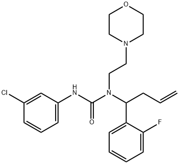 N'-(3-chlorophenyl)-N-[1-(2-fluorophenyl)-3-butenyl]-N-[2-(4-morpholinyl)ethyl]urea Struktur