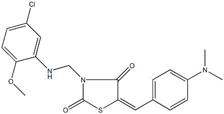 3-[(5-chloro-2-methoxyanilino)methyl]-5-[4-(dimethylamino)benzylidene]-1,3-thiazolidine-2,4-dione Struktur