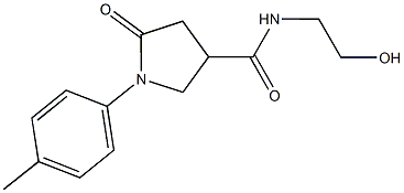 N-(2-hydroxyethyl)-1-(4-methylphenyl)-5-oxo-3-pyrrolidinecarboxamide Struktur