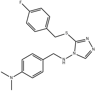 N-[4-(dimethylamino)benzyl]-N-{3-[(4-fluorobenzyl)sulfanyl]-4H-1,2,4-triazol-4-yl}amine Struktur