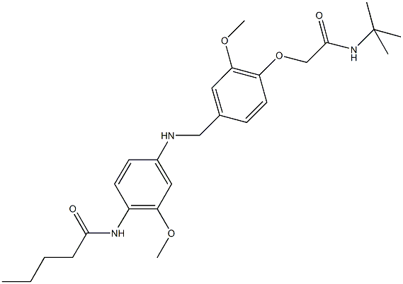 N-[4-({4-[2-(tert-butylamino)-2-oxoethoxy]-3-methoxybenzyl}amino)-2-methoxyphenyl]pentanamide Struktur