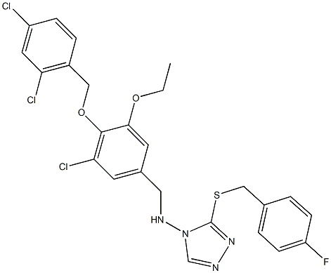 N-{3-chloro-4-[(2,4-dichlorobenzyl)oxy]-5-ethoxybenzyl}-N-{3-[(4-fluorobenzyl)sulfanyl]-4H-1,2,4-triazol-4-yl}amine Struktur