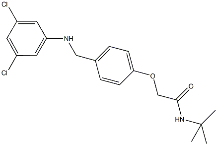 N-(tert-butyl)-2-{4-[(3,5-dichloroanilino)methyl]phenoxy}acetamide Struktur