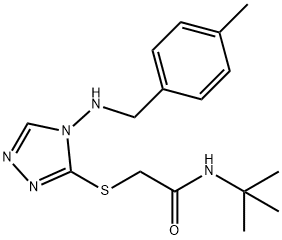 N-(tert-butyl)-2-({4-[(4-methylbenzyl)amino]-4H-1,2,4-triazol-3-yl}sulfanyl)acetamide Struktur