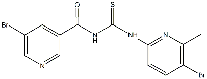 N-(5-bromo-6-methyl-2-pyridinyl)-N'-[(5-bromo-3-pyridinyl)carbonyl]thiourea Struktur