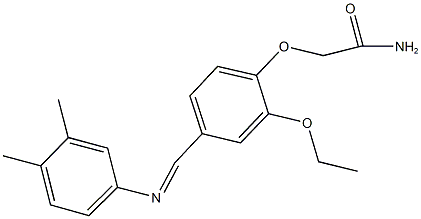 2-(4-{[(3,4-dimethylphenyl)imino]methyl}-2-ethoxyphenoxy)acetamide Struktur