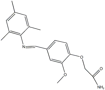 2-{4-[(mesitylimino)methyl]-2-methoxyphenoxy}acetamide Struktur