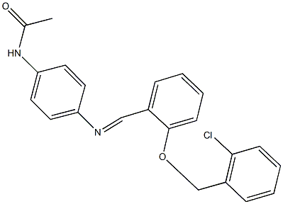 N-[4-({2-[(2-chlorobenzyl)oxy]benzylidene}amino)phenyl]acetamide Struktur