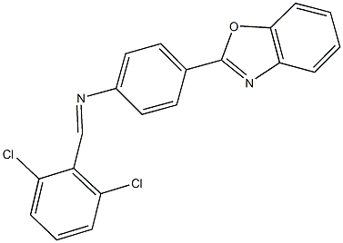 4-(1,3-benzoxazol-2-yl)-N-(2,6-dichlorobenzylidene)aniline Struktur