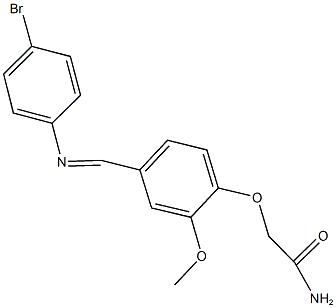 2-(4-{[(4-bromophenyl)imino]methyl}-2-methoxyphenoxy)acetamide Struktur