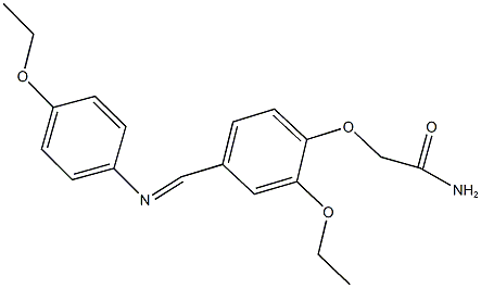 2-(2-ethoxy-4-{[(4-ethoxyphenyl)imino]methyl}phenoxy)acetamide Struktur