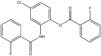 4-chloro-2-[(2-fluorobenzoyl)amino]phenyl 2-fluorobenzoate Struktur