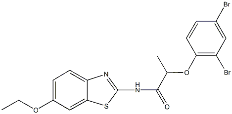 2-(2,4-dibromophenoxy)-N-(6-ethoxy-1,3-benzothiazol-2-yl)propanamide Struktur