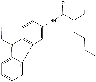 2-ethyl-N-(9-ethyl-9H-carbazol-3-yl)hexanamide Struktur