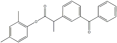 2,4-dimethylphenyl 2-(3-benzoylphenyl)propanoate Struktur