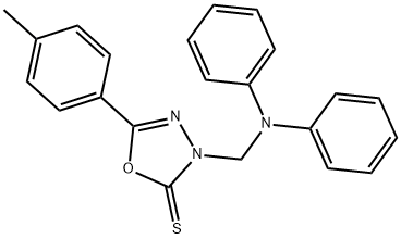 3-[(diphenylamino)methyl]-5-(4-methylphenyl)-1,3,4-oxadiazole-2(3H)-thione Struktur