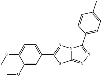 6-(3,4-dimethoxyphenyl)-3-(4-methylphenyl)[1,2,4]triazolo[3,4-b][1,3,4]thiadiazole Struktur