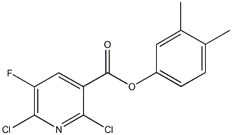 3,4-dimethylphenyl 2,6-dichloro-5-fluoronicotinate Struktur