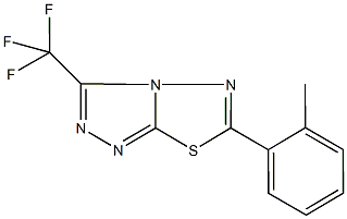 6-(2-methylphenyl)-3-(trifluoromethyl)[1,2,4]triazolo[3,4-b][1,3,4]thiadiazole Struktur