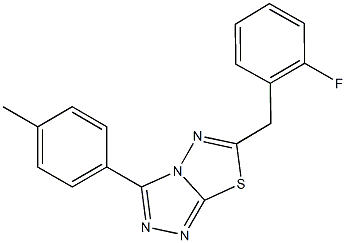 6-(2-fluorobenzyl)-3-(4-methylphenyl)[1,2,4]triazolo[3,4-b][1,3,4]thiadiazole Struktur