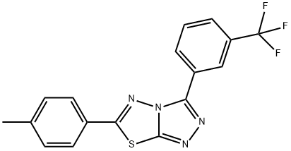 6-(4-methylphenyl)-3-[3-(trifluoromethyl)phenyl][1,2,4]triazolo[3,4-b][1,3,4]thiadiazole Struktur