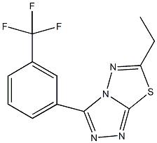 6-ethyl-3-[3-(trifluoromethyl)phenyl][1,2,4]triazolo[3,4-b][1,3,4]thiadiazole Struktur