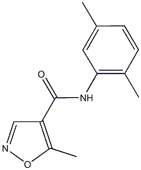 N-(2,5-dimethylphenyl)-5-methyl-4-isoxazolecarboxamide Struktur