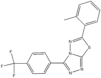 6-(2-methylphenyl)-3-[4-(trifluoromethyl)phenyl][1,2,4]triazolo[3,4-b][1,3,4]thiadiazole Struktur