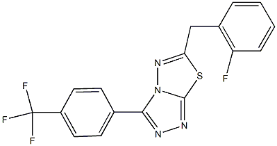 6-(2-fluorobenzyl)-3-[4-(trifluoromethyl)phenyl][1,2,4]triazolo[3,4-b][1,3,4]thiadiazole Struktur