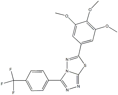 3-[4-(trifluoromethyl)phenyl]-6-(3,4,5-trimethoxyphenyl)[1,2,4]triazolo[3,4-b][1,3,4]thiadiazole Struktur