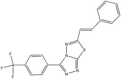 6-(2-phenylvinyl)-3-[4-(trifluoromethyl)phenyl][1,2,4]triazolo[3,4-b][1,3,4]thiadiazole Struktur