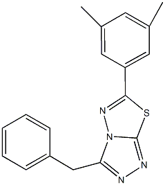 3-benzyl-6-(3,5-dimethylphenyl)[1,2,4]triazolo[3,4-b][1,3,4]thiadiazole Struktur